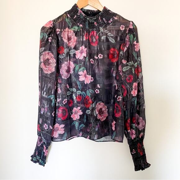 NWT Tularosa Adley Smocked Top Midnight Floral Size Small MSRP $215 - Picture 5 of 12
